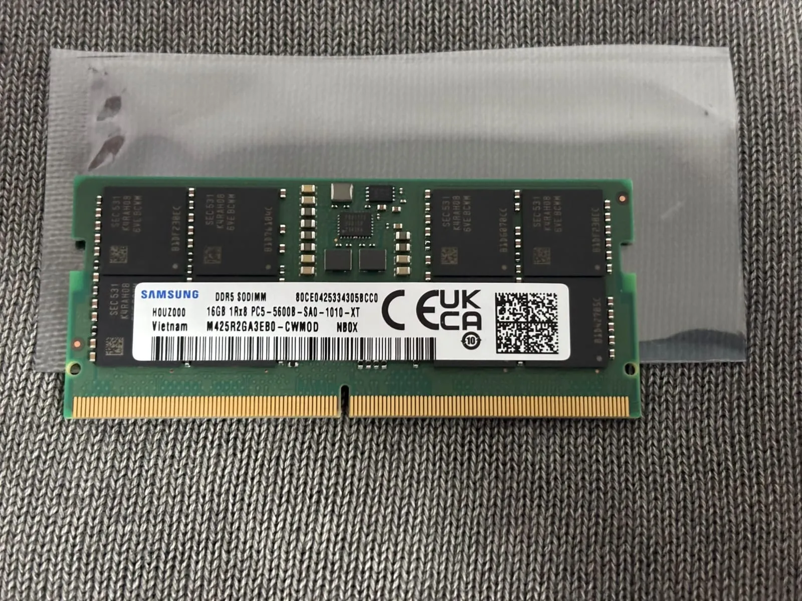 Memoria RAM Samsung 16 GB DDR5 5600 SO-DIMM (notebook)