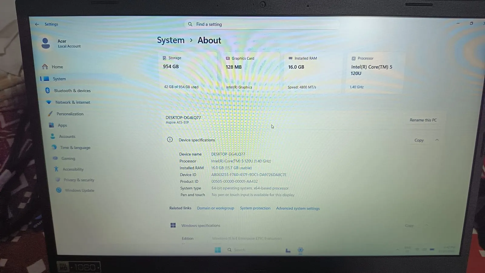Notebook Acer Aspire 15 (A15-51P) Intel Core 5 120U, 16 GB RAM, SSD 1 TB, 15.6" Full HD - foto 3